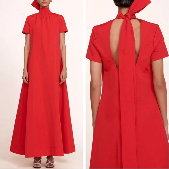 NWT STAUD Ilana Maxi Dress Gown XLarge Poinsettia Red Cocktail Event - Picture 2 of 10